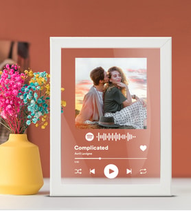 Spotify Plak Barkodlu Çerçeve (Beyaz)