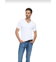 TUTKU ELİT 1303 ERKEK ELASTAN V YAKA ATLET 12 ADET (Beyaz)