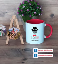 En Cool Baba Kupa Bardak Beyaz ve Fotoğraflı Ahşap Anahtarlık Hediye Babaya Hediye (Model 2)