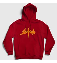 Presmono Unisex Kırmızı Logo Sodom Kapüşonlu Sweatshirt 383267tt (Kırmızı)