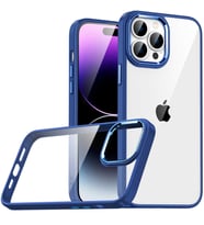 Apple iPhone 14 Pro Max Kılıf Case, Kamera Lens Korumalı Elektroplatin Kaplama Sert PC Koruyucu Colourful Platinum Serisi (Lacivert)