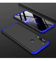 Xiaomi Redmi Note 8 Kılıf Zore Ays Full Koruma Kılıf (Siyah-Mavi)