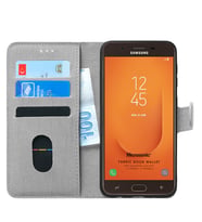 Samsung Galaxy J7 Prime Kılıf Fabric Book Wallet (Gri)