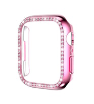 Apple Watch 42mm 1/2/3 (11/10nesil değildir) Kenar Taşlı Kasa Koruyucu (Pembe)