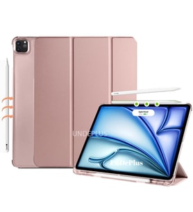 Apple iPad Pro 11 3./4. Nesil M2 Kılıf Flip Cover Kalem Bölmeli PC Case 2020-202 (Rose)