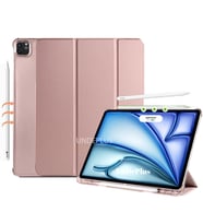 Apple iPad Pro 11 3./4. Nesil M2 Kılıf Flip Cover Kalem Bölmeli PC Case 2020-202 (Rose)
