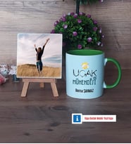 Uçak Mühendisi Fotoğraflı Dekoratif Taş, Kupa Bardak Beyaz Hediye (Model 14)