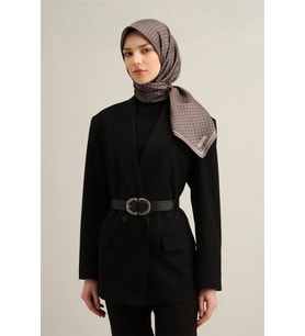 2025  İLKBAHAR - YAZ - DJ SAF İPEK EŞARP  ( SURA)-9345D02 (Koyu Gri)
