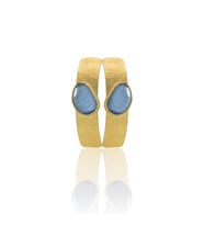 Kadir Jewellery 22 Ayar Altın Kaplama Vintage Küpe -El İşçiliği Ve Hipoalerjenik Küpe (Gece Mavisi)