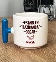 Kişiye Özel Efsaneler Haziranda Doğar Hediye T Kupa Bardak Doğum Günü Hediyesi (Mavi)