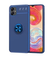 Galaxy A04E Kılıf Zore Ravel Yüzüklü Silikon Kılıf (Mavi)