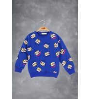 Toontoy Erkek Çocuk Tıger Baskılı Sweatshirt (Saks)