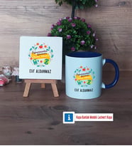 Öğretmenler Günü Hediyesi Dekoratif Taş, Kupa Bardak Kırmızı Hediye (Model 2)