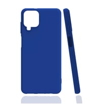 Kvy Samsung Galaxy A12 Biye Silikon Kılıf (Mavi)