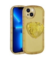 Uyumlu Model Apple iPhone 13 Kılıf Diamond Pop Soketli Renkli Kapak (Sarı)