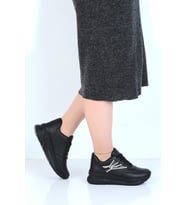 Alens 23-954 Günlük Kadın Sneaker Spor Ayakkabı (Siyah)