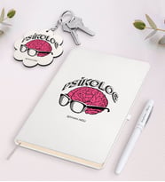 BK Gift Kişiye Özel Psikolog Siyah Defter Kalem Ve Anahtarlık Hediye Seti-1 (Model 2)