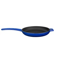 Lava Döküm Yuvarlak Kızartma Tavası Döküm Demir Yekpare Saplı  Çap(Ø)20cm. (Mavi)
