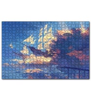 Cakapuzzle Bulutlar ve Fantastik Yelkenliler  Puzzle Yapboz MDF (Ahşap) (500 Parça)