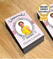 5 Temalı Kişiye Özel Resimli Doğum Günü Magneti  8x6 Cm 10 Adet (Pembe)