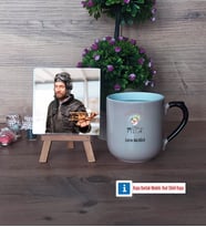 Pilot Fotoğraflı Dekoratif Taş, Kupa Bardak Beyaz Hediye (Model 10)