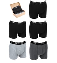 TEET Erkek Boxer Pamuklu Desenli DeLuxe 5'li Set (Siyah-Gri)