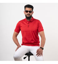 NEHİR by Faruk Ülker Polo Yaka Erkek T-Shirt  (Kırmızı)