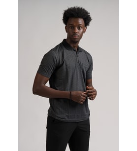Regular Fit Yakalı Ve Cepli Desenli Erkek Klasik T-shirt (Antrasit)