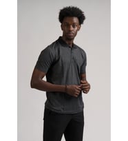 Regular Fit Yakalı Ve Cepli Desenli Erkek Klasik T-shirt (Antrasit)