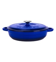 Lava Döküm Yuvarlak Çok Amaçlı Yayvan Tencere New Heritage Serisi Çap(Ø)28cm. (Mavi)