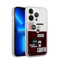 Apple iPhone 14 Pro Kılıf Desenli Sıvılı Zore Drink Kahve Tasarımlı Kılıf (Model 2)