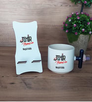 Şehir Plancısı Hediye Sepeti Kupa Bardak T Kulplu ve Ahşap Telefon Standı Şehir Plancısına Hediye (Model 2)