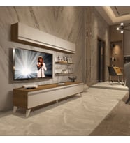 Decoraktiv Eko 5 Mdf Std Retro Tv Ünitesi Tv Sehpası (Pera-Beyaz)