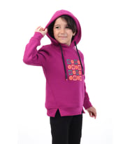 Toontoy Kız Çocuk Baskılı Sweatshirt (Mürdüm)
