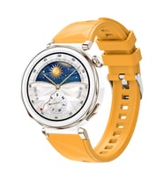 Huawei Watch GT 5 Pro 42mm Kordon Prizma Fluoroelastomer Strap Kauçuk Kayış 129 (Sarı)