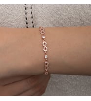 SONSUZLUK ve ZİRKON TAŞ MODEL 925 AYAR GÜMÜŞ BİLEKLİK (Rose)
