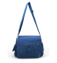 Kadın Postacı Omuz Okul Çantası Klinkır Çapraz Askılı Çok Cepli Su İtici Hafif Kumaş 30*25 Cm (Mavi)