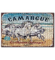 Cakapuzzle Çatlak Zeminde Koşan Vahşi Atlar  Puzzle Yapboz MDF (Ahşap) (1000 Parça)