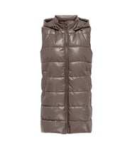 Only Onlnewanja Faux Leather Kadın Yelek (Kahverengi)