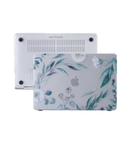 MacBook Air Kılıf HardCase TouchID A1932 A2179 A2337 Koruyucu Kılıf Flower06 (Yeşil)