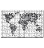 Cakapuzzle Halklardan Oluşan Dünya Haritası  Puzzle Yapboz MDF (Ahşap) (255 Parça)