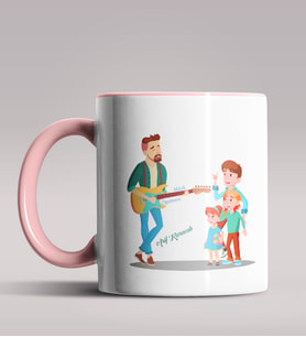 Kişiye Özel Müzik Öğretmeni Tasarımlı Siyah Renk Kupa Bardak 2 (Pembe)