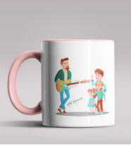 Kişiye Özel Müzik Öğretmeni Tasarımlı Siyah Renk Kupa Bardak 2 (Pembe)