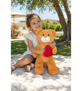 50 cm Kalpli Peluş  Sevimli Ayıcık (Kahverengi)
