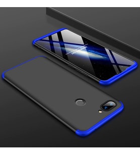 Xiaomi Mi 8 Kılıf Zore Kamera Korumalı 360 Tam Koruma Ays (Siyah-Mavi)