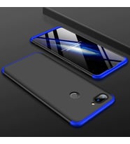 Xiaomi Mi 8 Kılıf Zore Kamera Korumalı 360 Tam Koruma Ays (Siyah-Mavi)