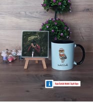Baykuş Fotoğraflı Dekoratif Taş, Kupa Bardak Beyaz Hediye (Model 11)