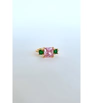 ZİRKON KARE TAŞ YÜZÜK (Pembe)
