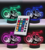 Chopper Model Motorsiklet 3D Led Lamba (Karışık)