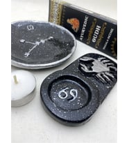 Yengeç Burcu Tütsülük ve Mumluk Seti - Hediyelik Kutusunda (Siyah)